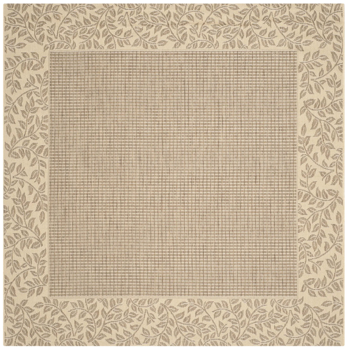 Safavieh Courtyard 6'-7" x 6'-7" Rug in Brown / Natural