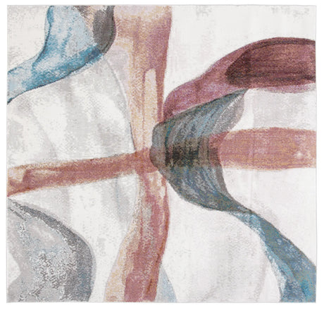 Safavieh Aria 6'-5" x 6'-5" Rug in Ivory / Plum