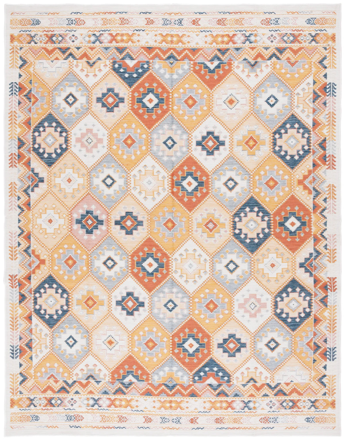 Safavieh Sunrise 8'-0" x 10'-0" Rug in Gold / Rust Blue