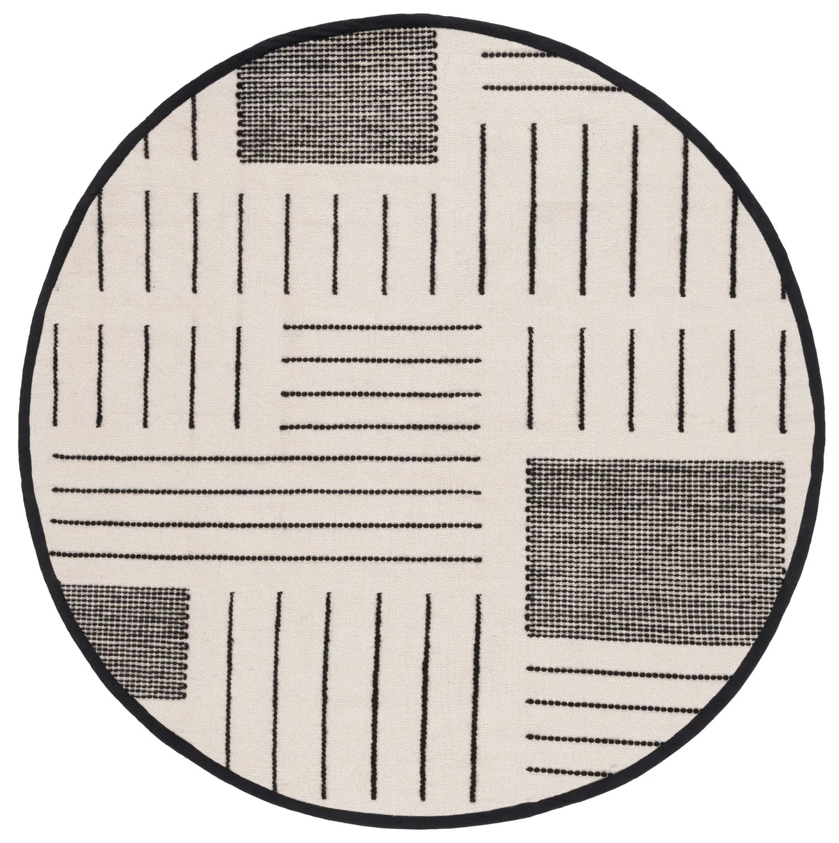 Safavieh Kilim 6'-0" x 6'-0" Rug in Ivory / Black