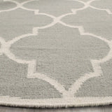 Safavieh Dhurries 6'-0" x 6'-0" Rug in Dark Grey / Ivory