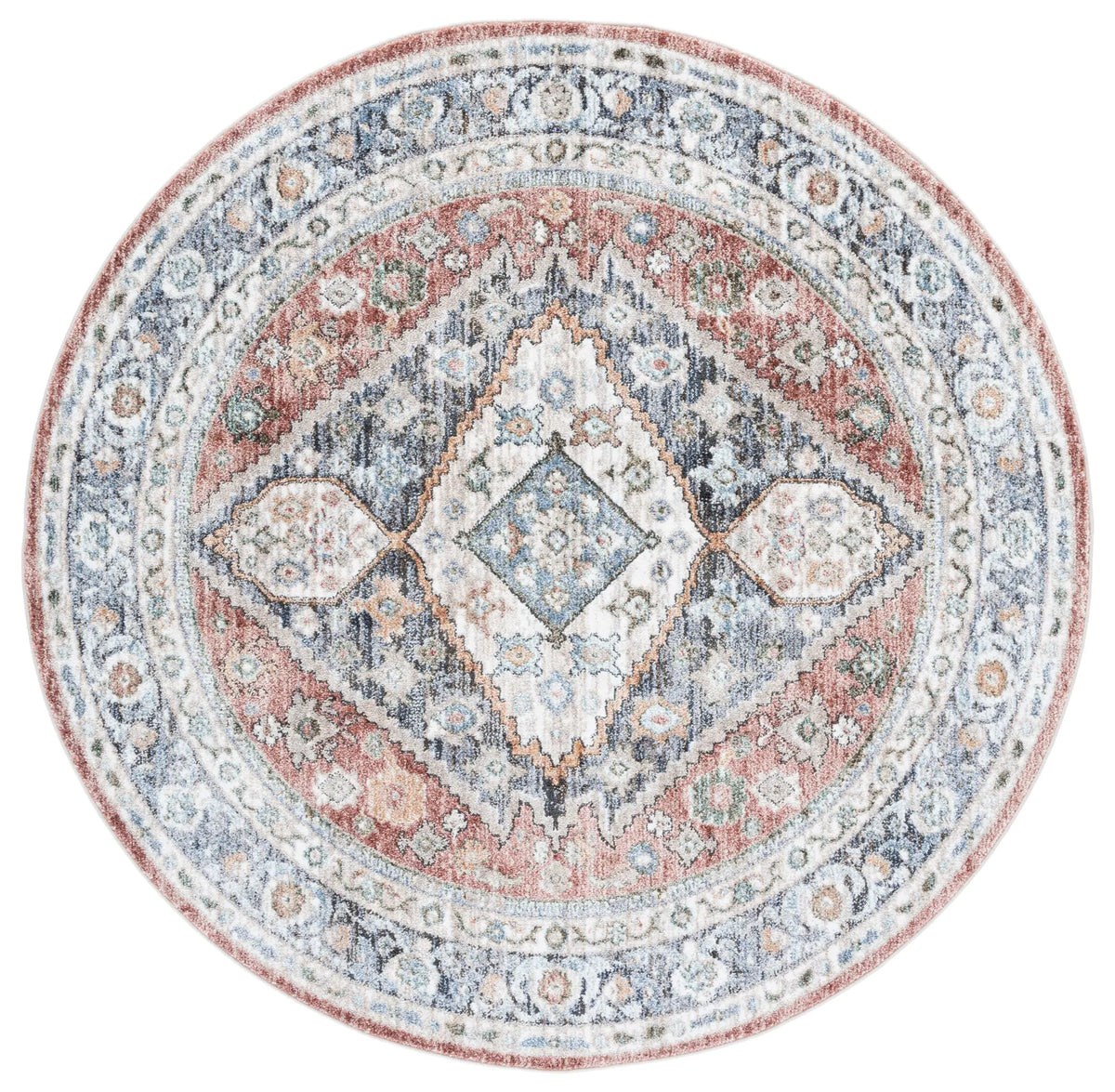 Safavieh Jasmine 5'-3" x 5'-3" Rug in Rust / Navy