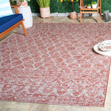 Safavieh Courtyard 6'-7" x 9'-6" Rug in Rust / Grey