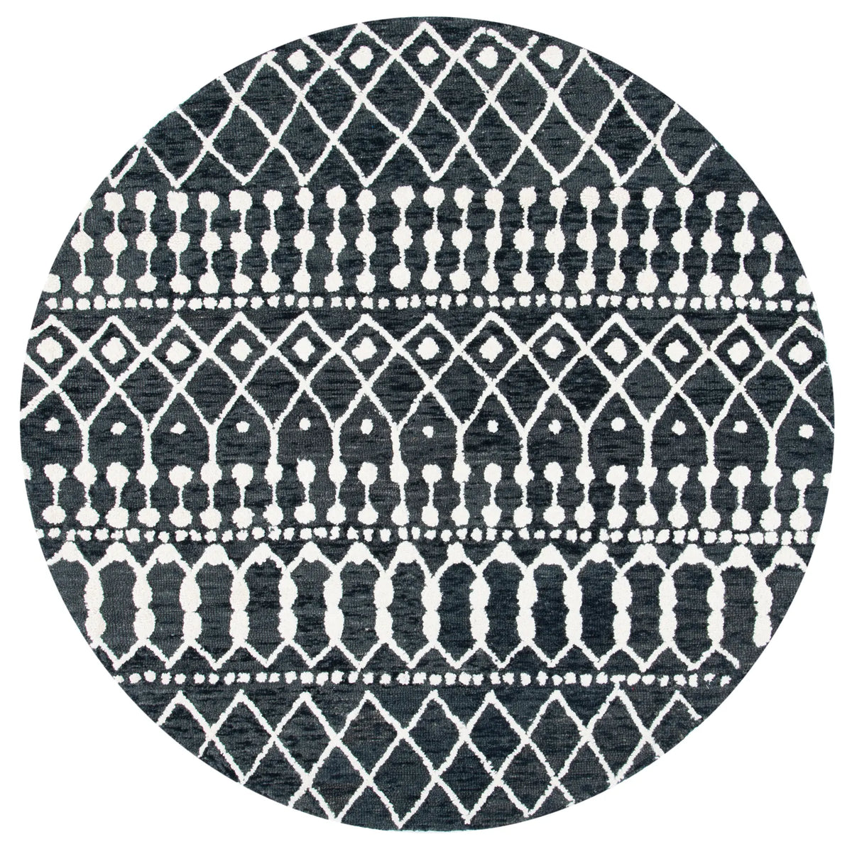 Safavieh Blossom 6'-0" x 6'-0" Rug in Black / Ivory
