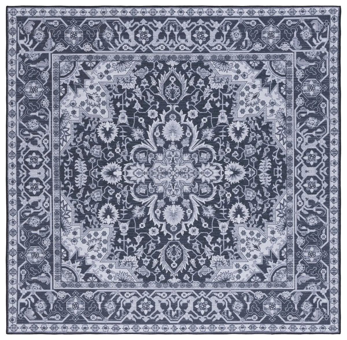 Safavieh Tucson 6'-0" x 6'-0" Rug in Black / Beige