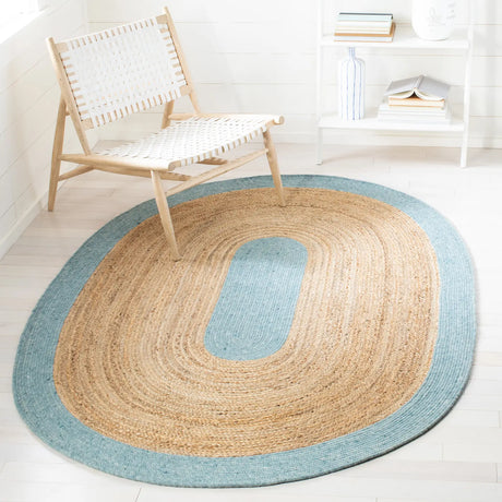 Safavieh Braided 5'-0" x 7'-0" Rug in Blue / Natural