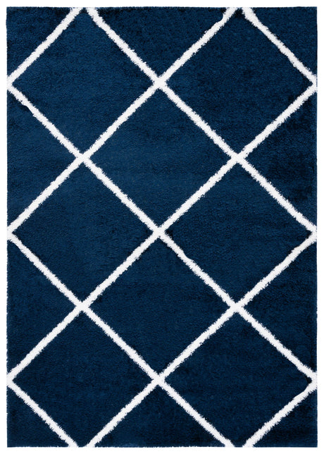Safavieh Tahoe Shag 4'-0" x 6'-0" Rug in Navy / White
