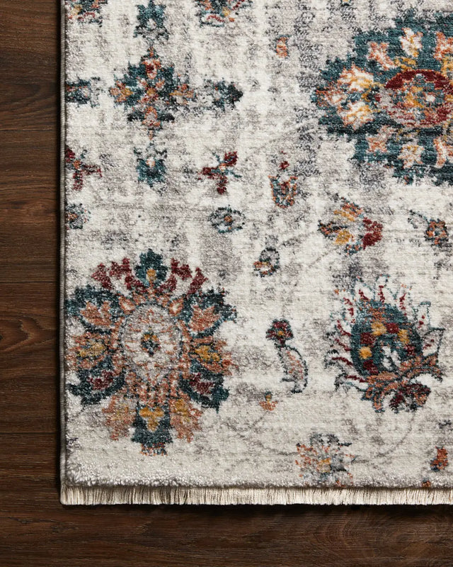 Loloi Samra Sam-08 Ivory/Multi Rugs - corner on wood