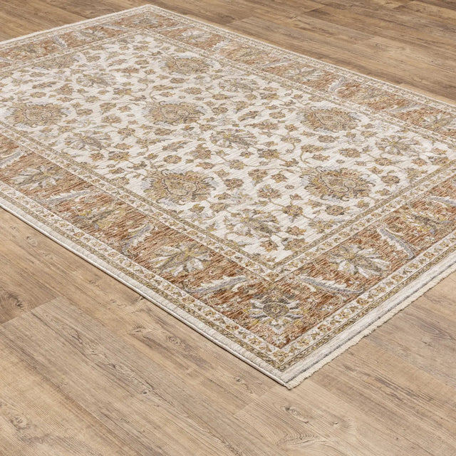 Oriental Weavers Sphinx Maharaja 5091Q Ivory/Rust Rugs - angle detail