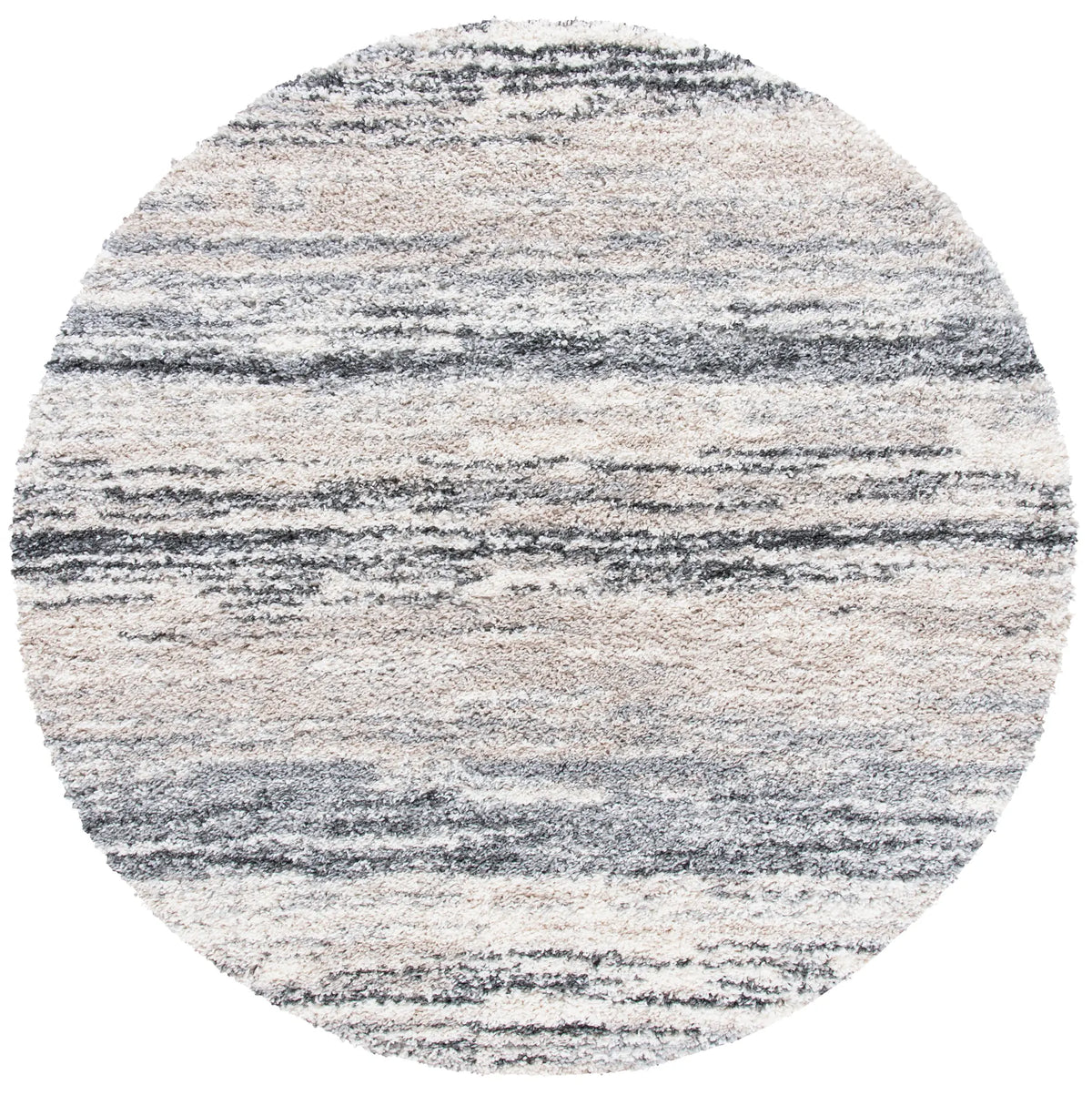 Safavieh Fontana Shag  800 5'-3" x 5'-3" Rug in Ivory / Grey