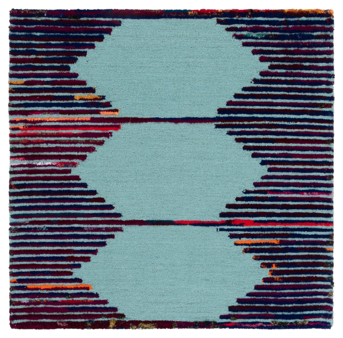 Safavieh Nantucket 4'-0" x 4'-0" Rug in Teal / Red