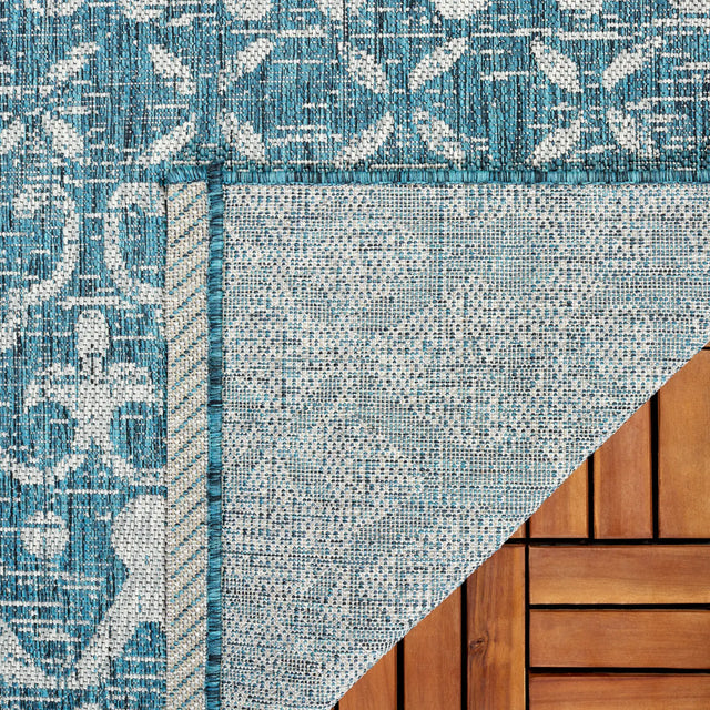Safavieh Courtyard 6'-7" x 9'-6" Rug in Teal / Grey