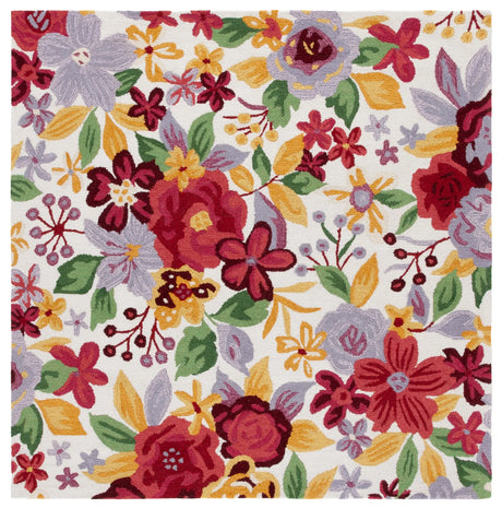 Safavieh Easy Care 6'-0" x 6'-0" Rug in Ivory / Red