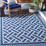 Safavieh Courtyard 5'-3" x 7'-7" Rug in Navy / Light Beige