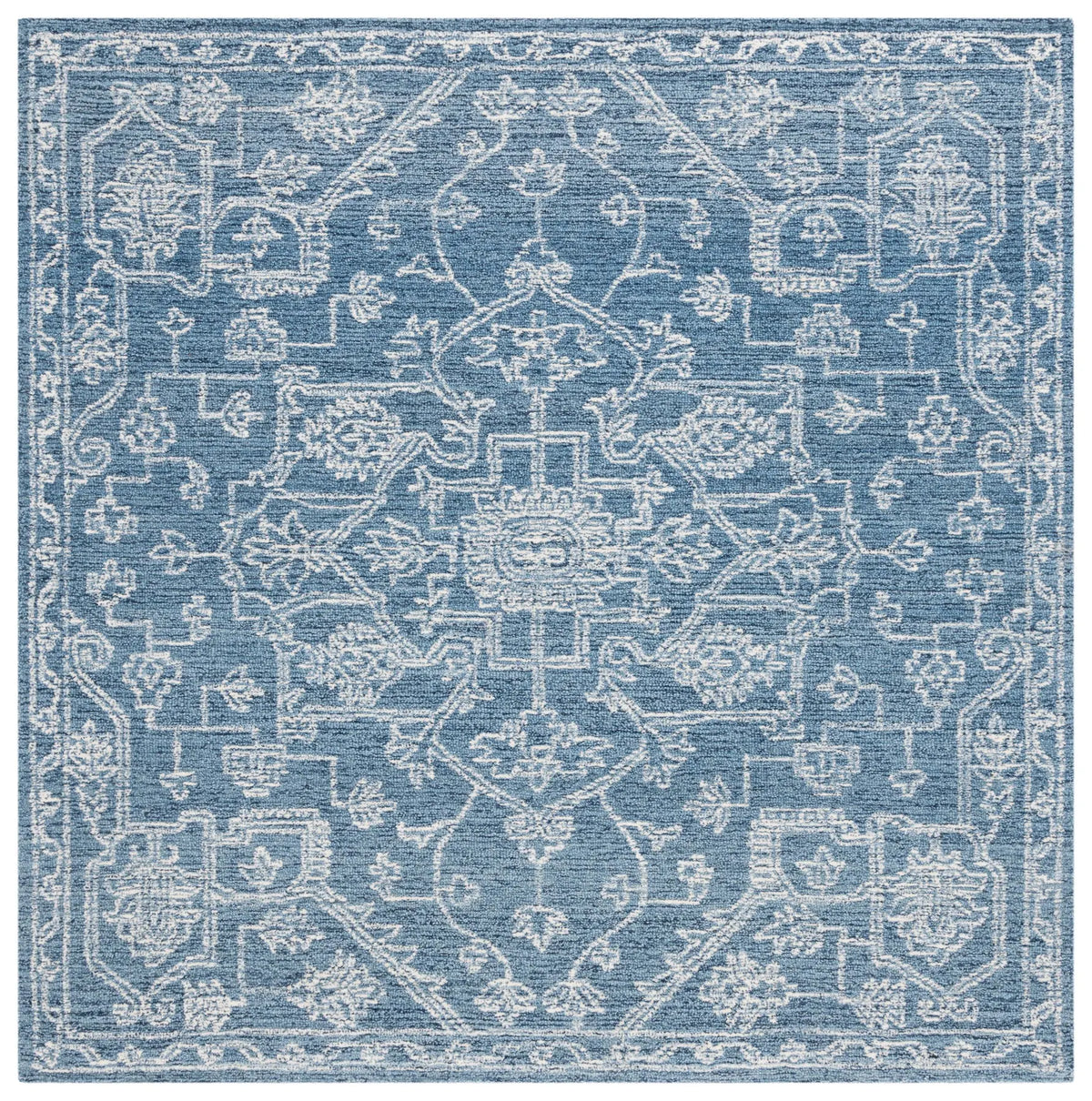 Safavieh Micro-Loop 6'-0" x 6'-0" Rug in Blue / Ivory