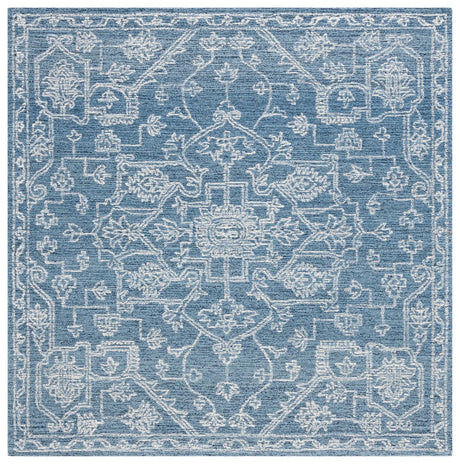Safavieh Micro-Loop 6'-0" x 6'-0" Rug in Blue / Ivory