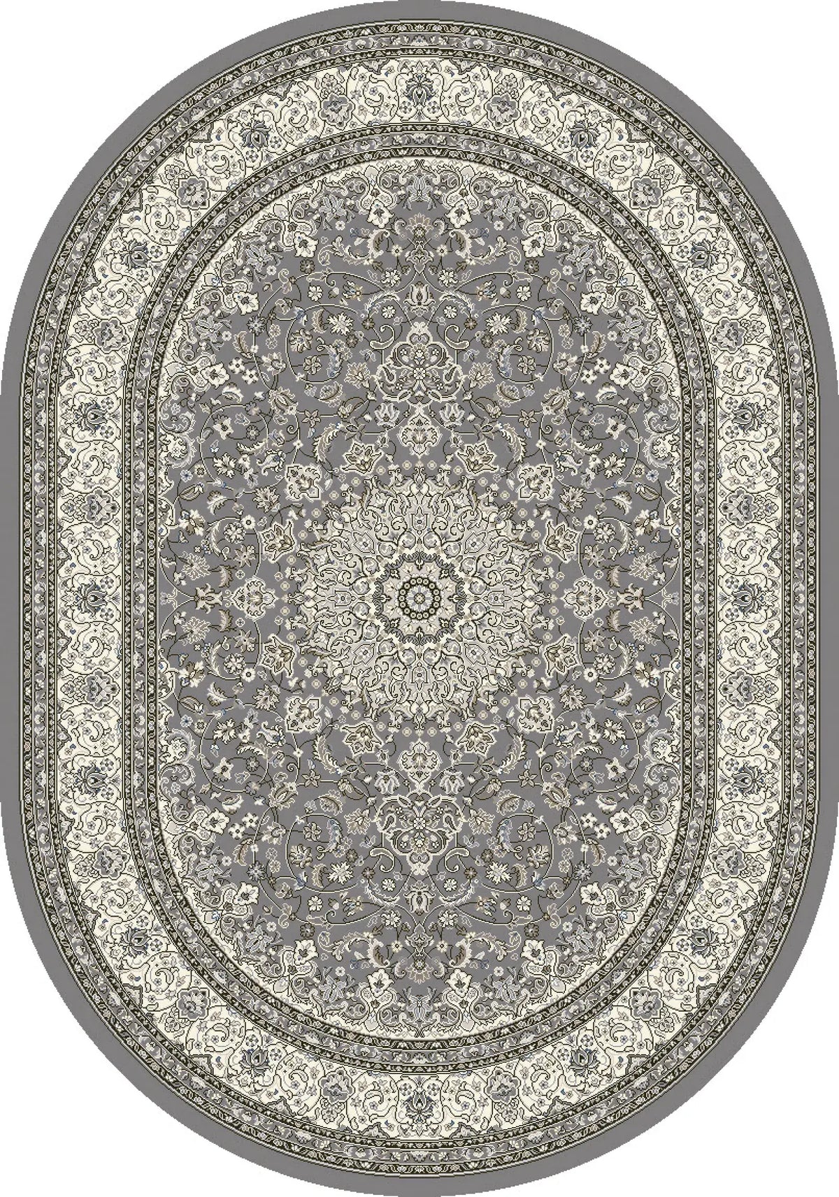 Dynamic Rugs Ancient Garden 57119 Grey / Cream Rugs - Oval