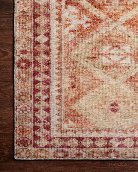 Loloi Layla Lay-16 Natural/Spice Rugs - corner on wood