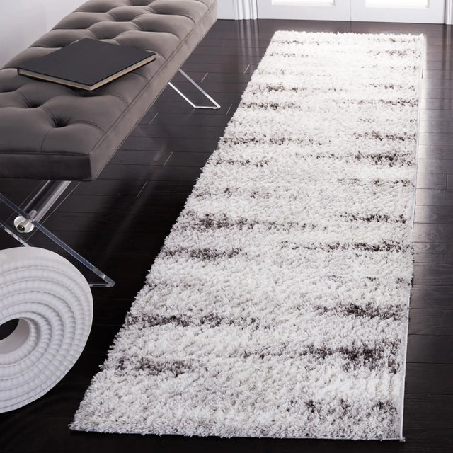 Safavieh Berber Shag 2'-3" x 8'-0" Rug in Grey / Dark Grey