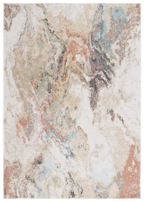 Safavieh Phoenix 500 4'-5" x 6'-5" Rug in Ivory / Gold Rust
