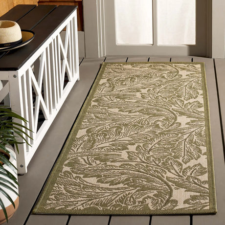 Safavieh Courtyard 2'-3" x 6'-7" Rug in Natural / Olive