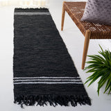 Safavieh Vintage Leather 2'-3" x 9'-0" Rug in Black / Ivory