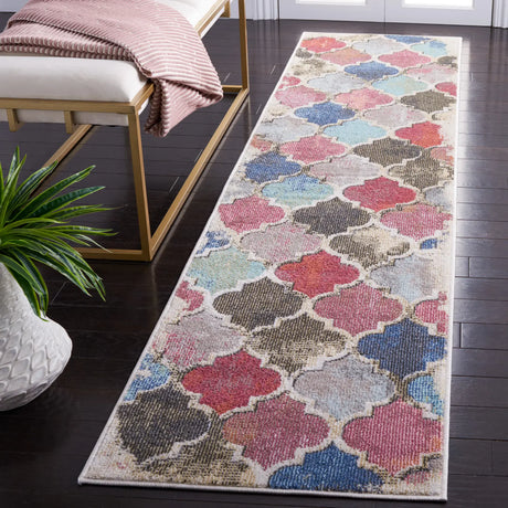 Safavieh Phoenix 500 2'-2" x 9'-0" Rug in Blue / Red