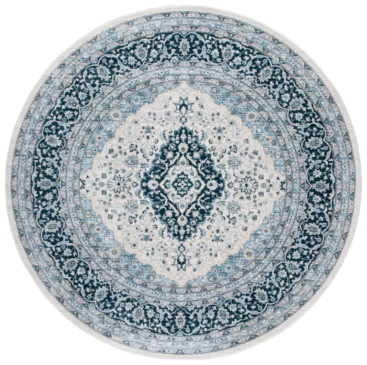 Safavieh Isabella 6'-7" x 6'-7" Rug in Cream / Dark Blue