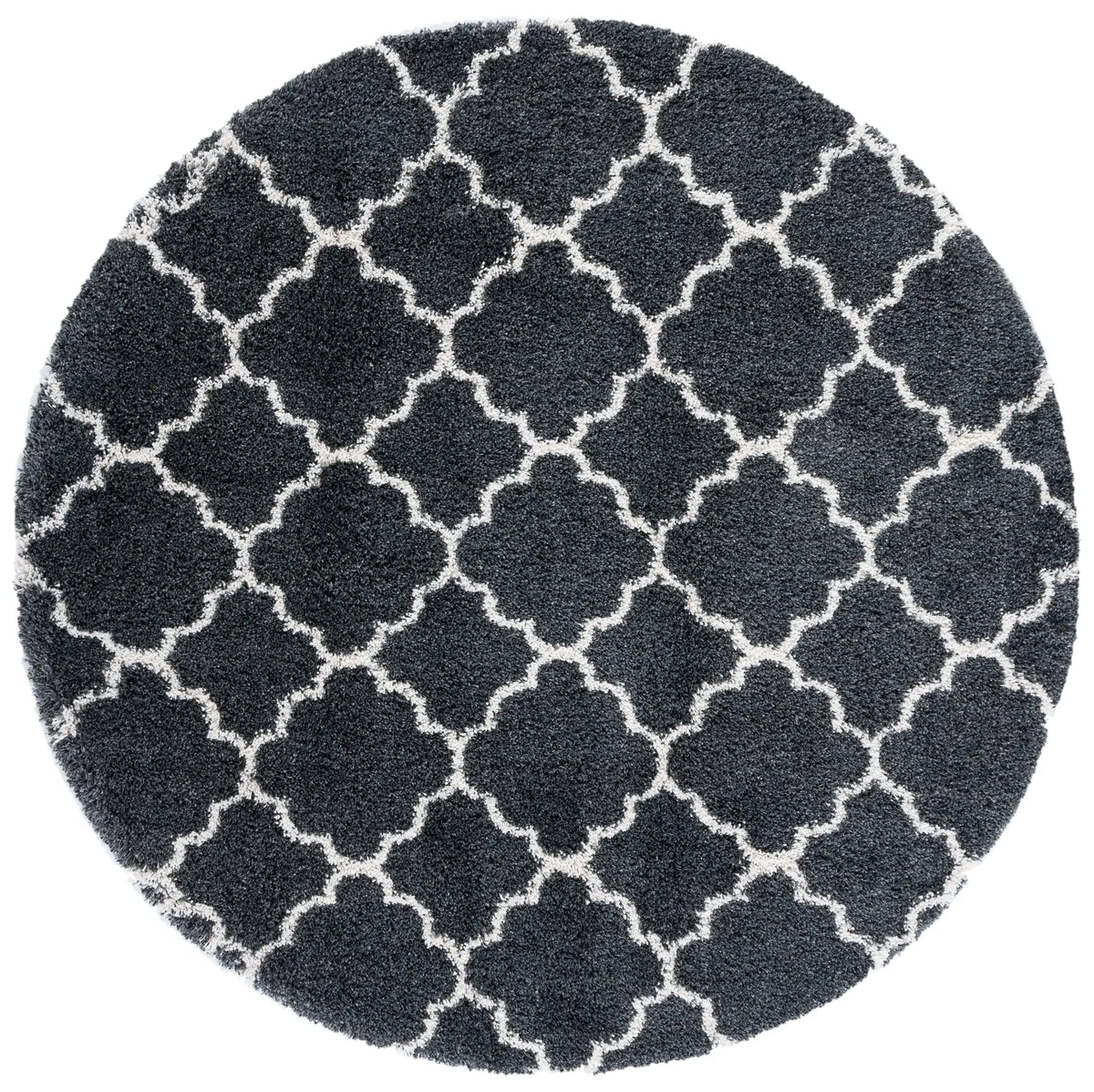 Safavieh Hudson Shag 7'-0" x 7'-0" Rug in Dark Grey / Ivory