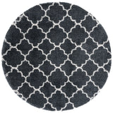 Safavieh Hudson Shag 7'-0" x 7'-0" Rug in Dark Grey / Ivory
