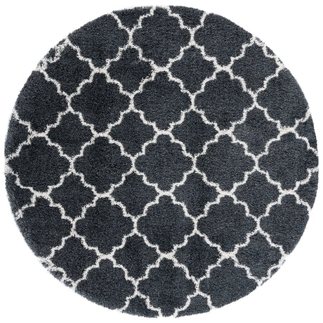 Safavieh Hudson Shag 7'-0" x 7'-0" Rug in Dark Grey / Ivory