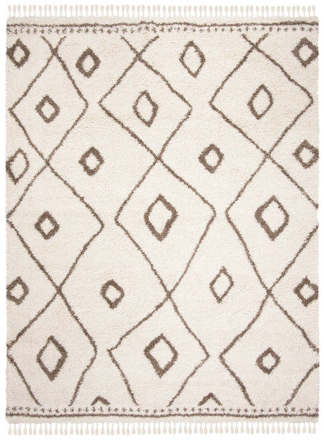 Safavieh Moroccan Fringe Shag 8'-0" x 10'-0" Rug in Ivory / Beige