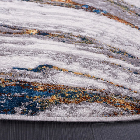 Safavieh Amelia 6'-7" x 6'-7" Rug in Grey / Blue Gold