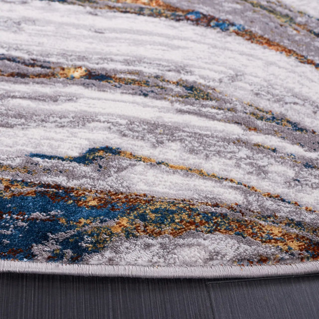 Safavieh Amelia 6'-7" x 6'-7" Rug in Grey / Blue Gold