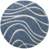 Safavieh Florida Shag 5'-0" x 5'-0" Rug in Light Blue / Cream
