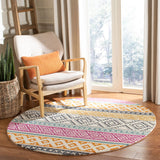 Safavieh Micro-Loop 5'-0" x 5'-0" Rug in Ivory / Rust