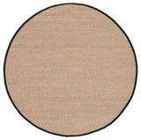 Safavieh Natural Fiber 6'-0" x 6'-0" Rug in Natural / Black