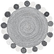 Safavieh Cape Cod 3'-0" x 3'-0" Rug in Charcoal / Ivory