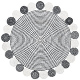 Safavieh Cape Cod 3'-0" x 3'-0" Rug in Charcoal / Ivory