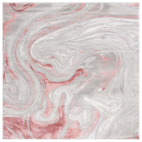 Safavieh Meadow 500 6'-7" x 6'-7" Rug in Light Grey / Pink