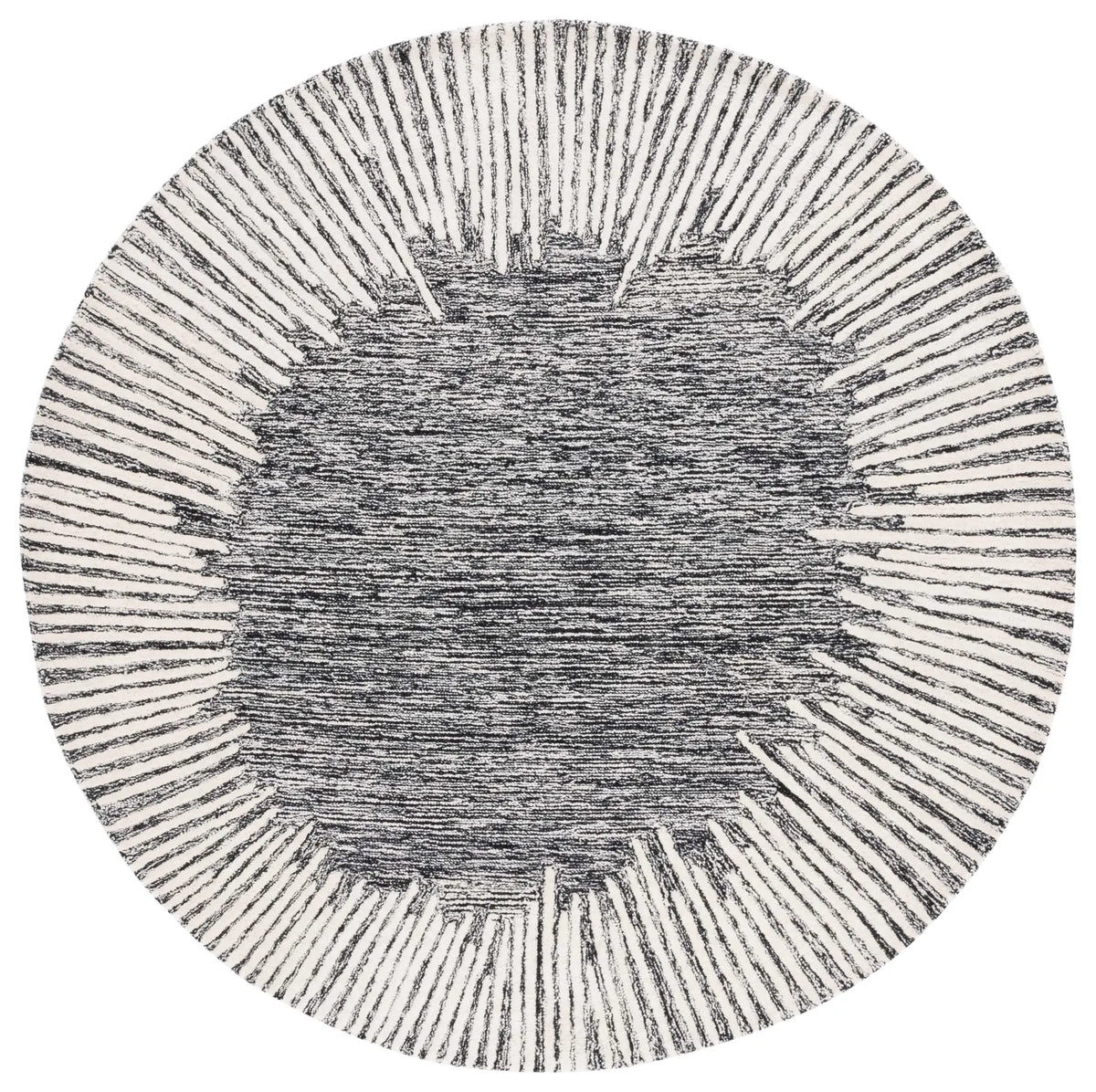 Safavieh Abstract 6'-0" x 6'-0" Rug in Black / Ivory