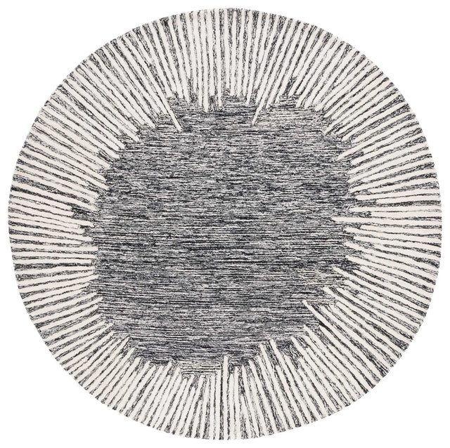 Safavieh Abstract 6'-0" x 6'-0" Rug in Black / Ivory