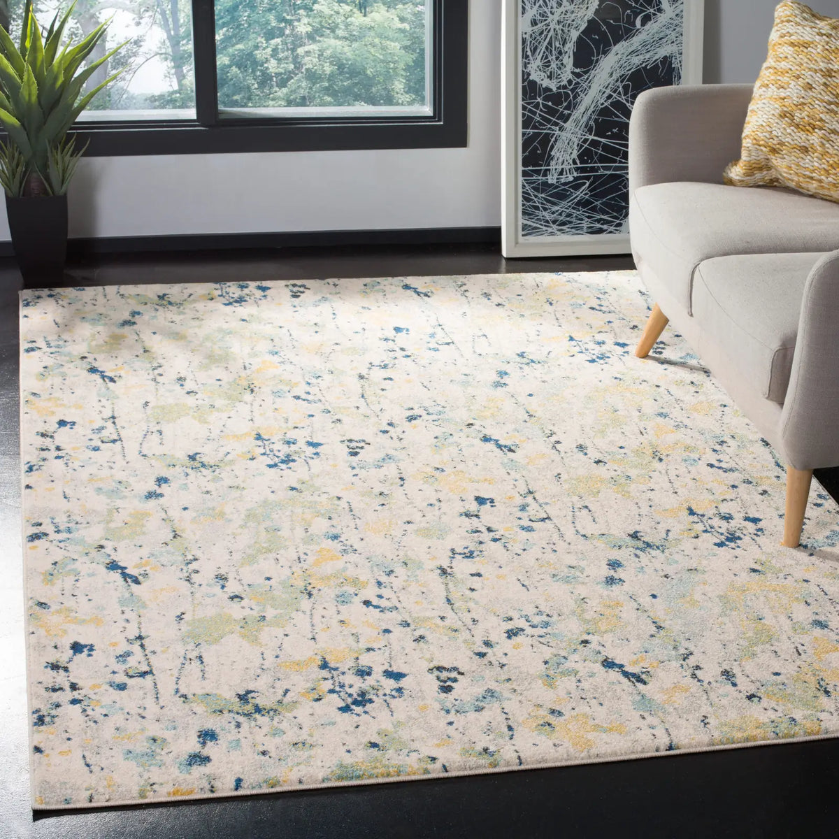 Safavieh Evoke 4'-0" x 6'-0" Rug in Ivory / Yellow