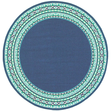 Oriental Weavers Sphinx Meridian 9650B Navy / Green Rugs - main flat