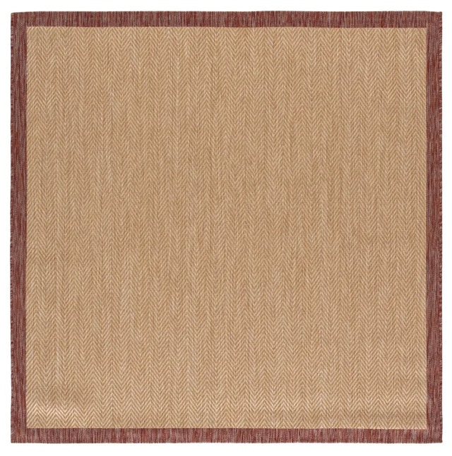 Safavieh Courtyard 6'-7" x 6'-7" Rug in Beige / Red
