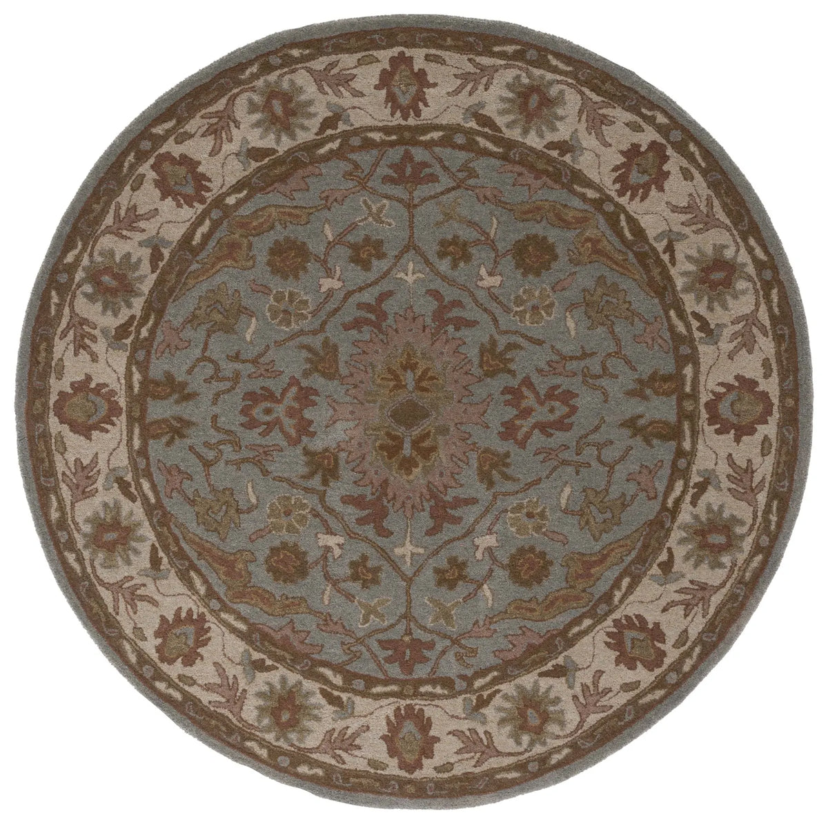 Safavieh Heritage 6'-0" x 6'-0" Rug in Light Blue / Ivory