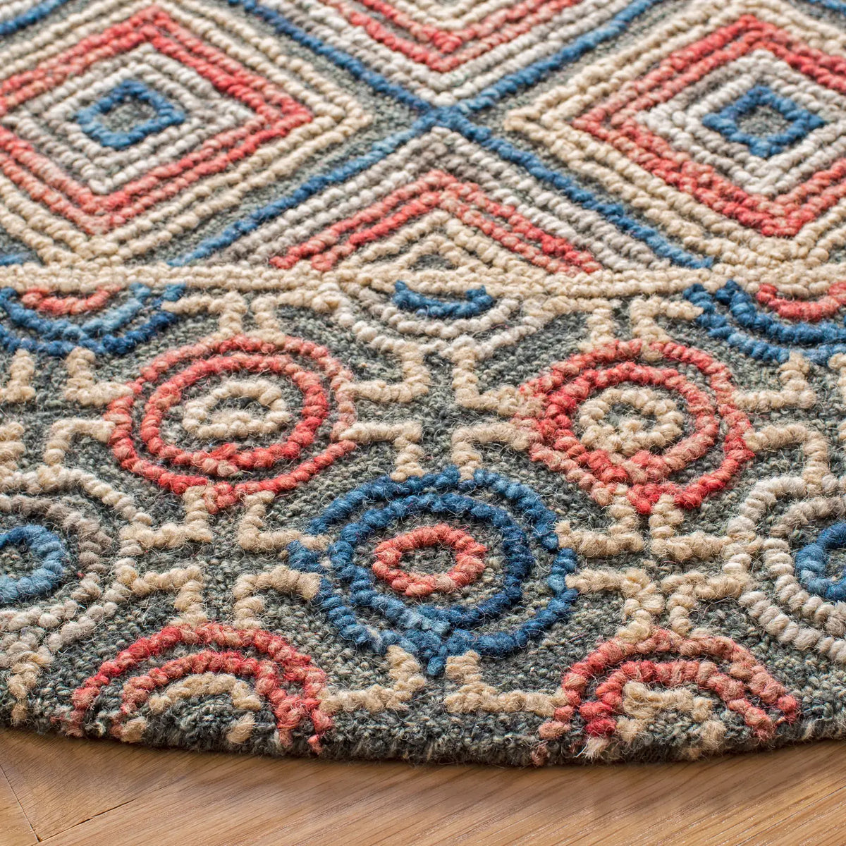 Safavieh Trace 6'-0" x 6'-0" Rug in Grey / Navy