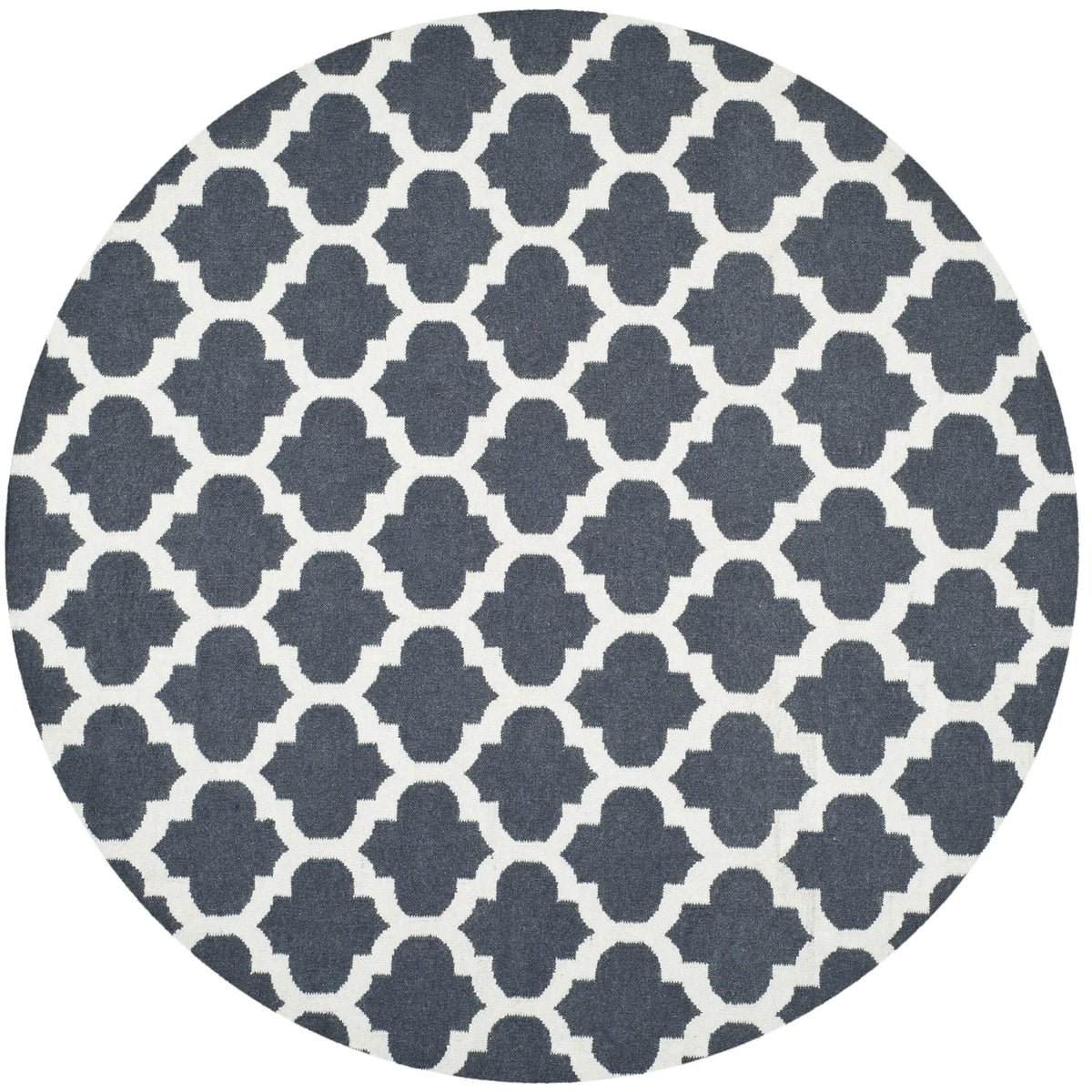 Safavieh Dhurries 7'-0" x 7'-0" Rug in Blue / Ivory