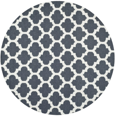 Safavieh Dhurries 7'-0" x 7'-0" Rug in Blue / Ivory