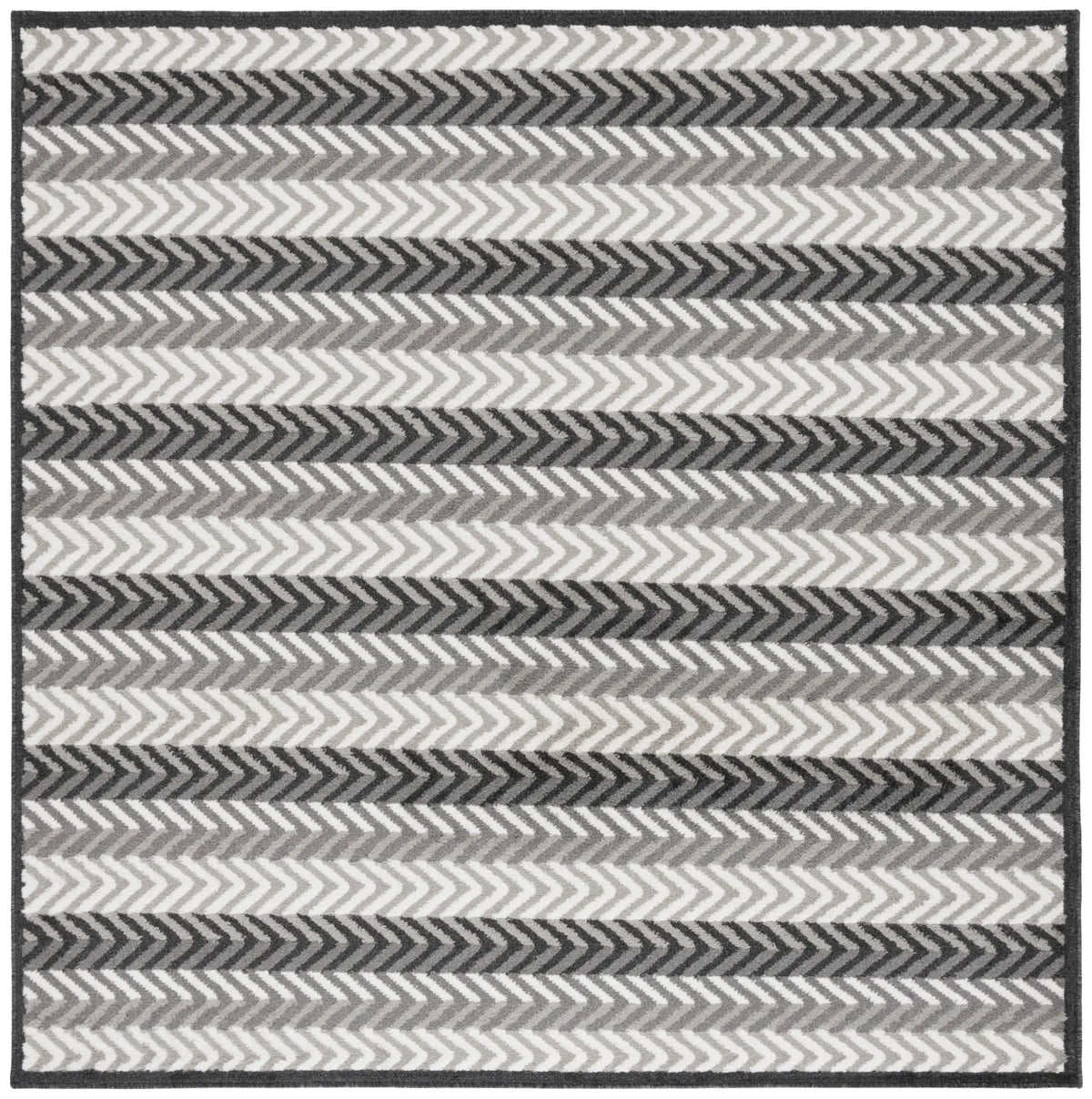 Safavieh Pyramid 6'-7" x 6'-7" Rug in Grey / Ivory Black